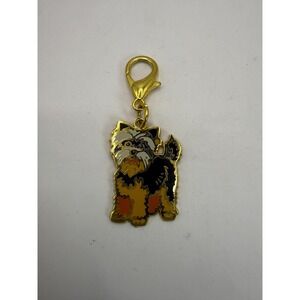 Gold Tone Enamel Yorkie Dog Bag Charm – Whimsical Pet Accessory